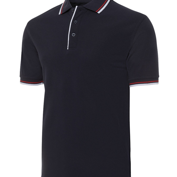 JB's  DOUBLE CONTRAST POLO   NAVY/RD/WHITE-S Thumbnail